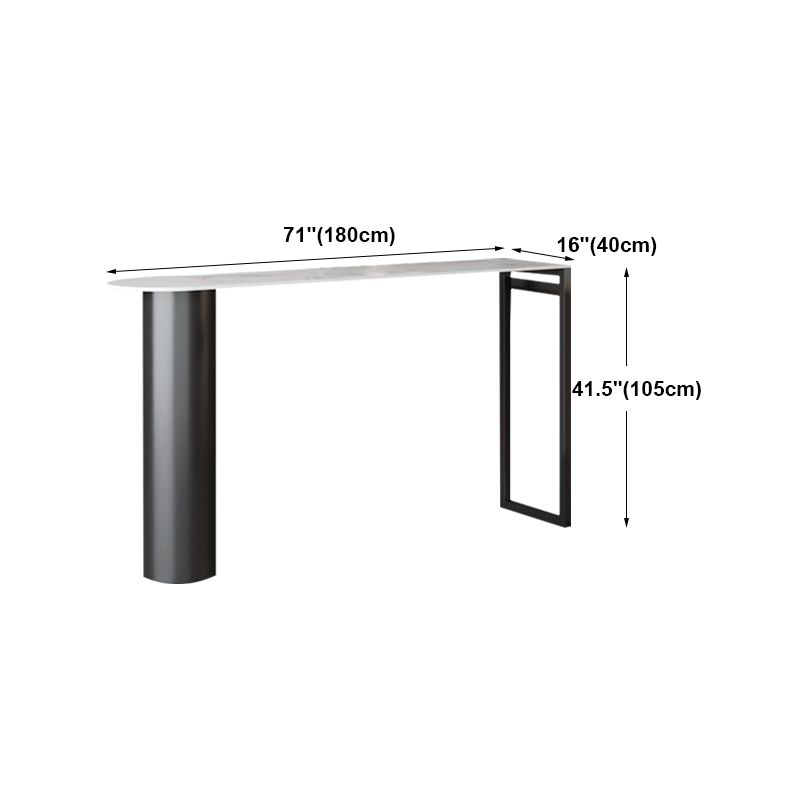 White Modern Style Table in Faux Marble and Metal Milk Tea Shop Bar Table Clearhalo 'Bar Furniture' 'Bar Tables' 'bar_tables' 'furn' 'furn_bar_tables' 'Furniture' 'furniture_bar_tables' 'Kitchen & Dining Furniture' 1200x1200_2e46cb06-c54a-4aab-94f0-bf1b5c99b685