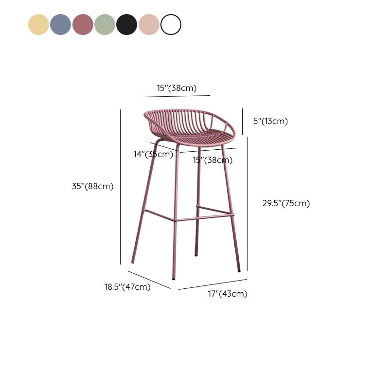 Contemporary Metal Bar Stool Plastic Counter Stools for Home Use Clearhalo 'Bar Furniture' 'Bar Stools' 'bar_stools' 'furn' 'furn_bar_stools' 'Furniture' 'Kitchen & Dining Furniture' 1200x1200_2e46cc1b-38e1-405b-8d68-240c94b957da