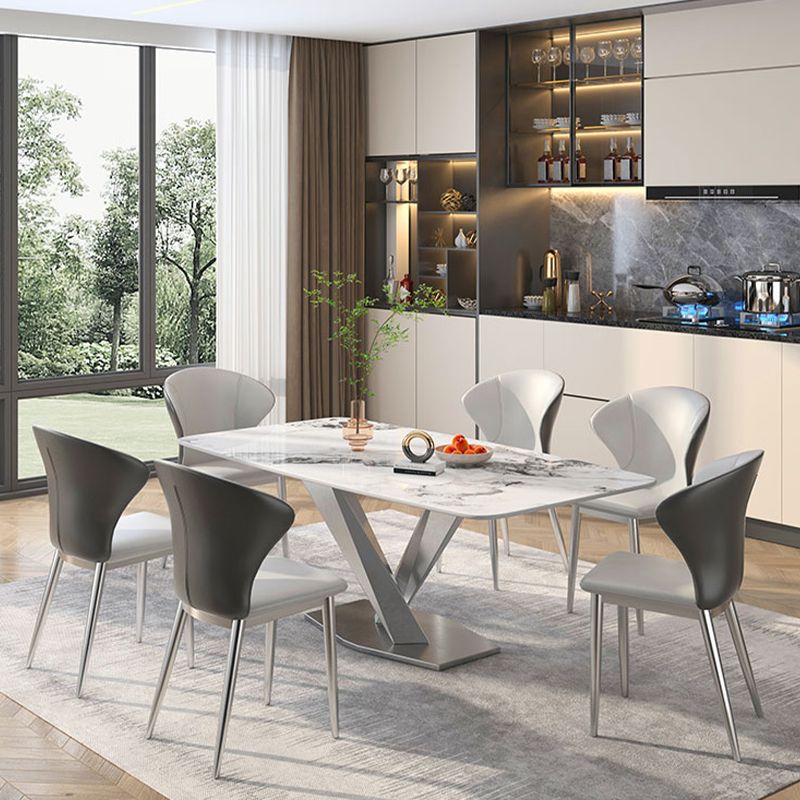 Sintered Stone Home Dining Table Modern Pedestal Base Dining Room Table
