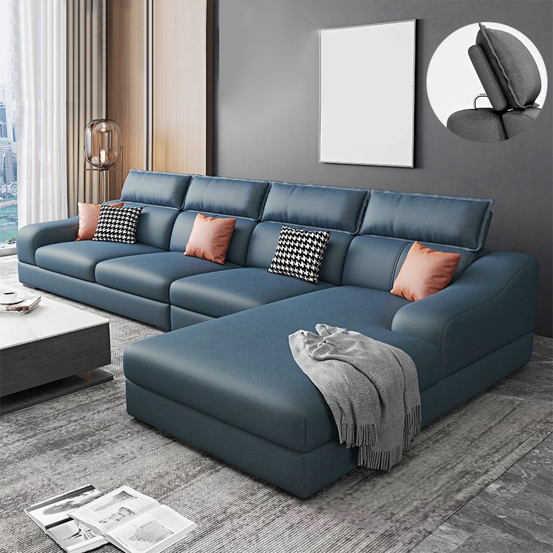 133.86" W √ó 70.87" D √ó 33.46" H L-Shape Faux Leather High Back Sloped Arms Sectional Clearhalo 'furn' 'furn_sectionals' 'Furniture' 'furniture_sectionals' 'kitchen' 'kitchen_sectionals' 'Living Room Furniture' 'Sectionals' 1200x1200_2e4d417e-e969-426d-9365-f833abdc19ce