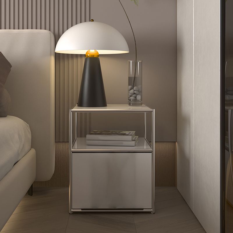 19.7" Tall Stainless Steel Side Table Rectangular End Table with Storage Clearhalo 'Coffee & Accent Tables' 'End & Side Tables' 'end_side_tables' 'furn' 'furn_end_side_tables' 'Furniture' 'Living Room Furniture' 1200x1200_2e4d7e56-86be-405d-8702-50e1a592698c