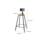 Contemporary Bar Stools Low Back Dining Stools with Black Metal Base