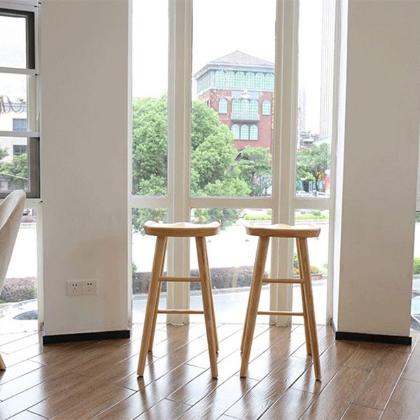 Restaurant Simple Wood Barstool Wood 4 Legs Bar Stool with Pedal Clearhalo 'Bar Furniture' 'Bar Stools' 'bar_stools' 'furn' 'furn_bar_stools' 'Furniture' 'Kitchen & Dining Furniture' 1200x1200_2e4e9c9c-d3fa-4092-a24f-4c203f7bca60