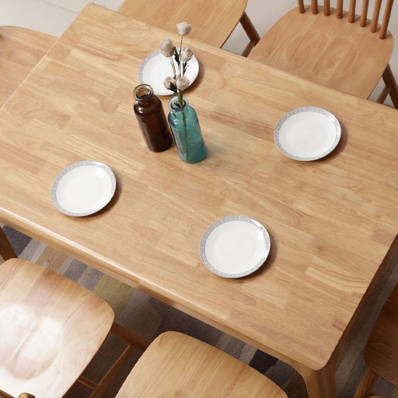 Contemporary Rectangle Dining Table Rubberwood Solid Wood Table with 4 Legs Clearhalo ' dining_table' 'Dining Tables & Seating' 'Dining Tables' 'furn' 'furn_dining_table' 'Furniture' 'furniture_dining_table' 'Kitchen & Dining Furniture' 'kitchen&dining_furn' 'kitchen' 'kitchen_dining_table' 1200x1200_2e4edaa4-114c-4a4d-8ac5-03b7e78d011e