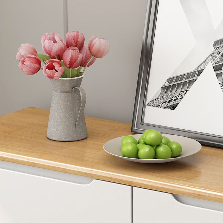 Modern Rubber-wood Solid Wood Side Board Living Room Buffet/Console with Drawers Clearhalo 'buffet_sideboard' 'Buffets & Sideboards' 'Furniture' 'furniture_buffet_sideboard' 'Kitchen & Dining Furniture' 1200x1200_2e4f4c6c-b3f9-4de0-a2e7-accdd4a3f121