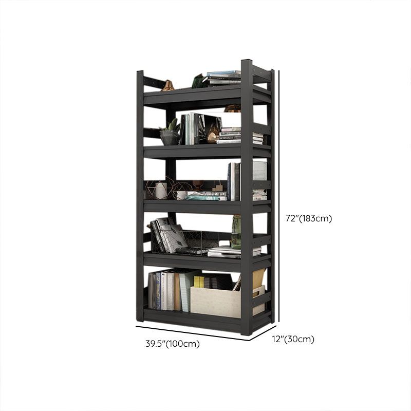 Modern Style Open Back Standard Bookshelf Metal Bookcase for Study Room Clearhalo 'Bookcases' 'furn' 'furn_bookcases' 'Furniture' 'Office Furniture' 1200x1200_2e4fc925-b0dc-4953-97e9-15d27b51c163