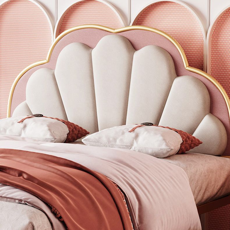 Marco de cama de perfil bajo taponizado por la cama estándar en acabado dorado