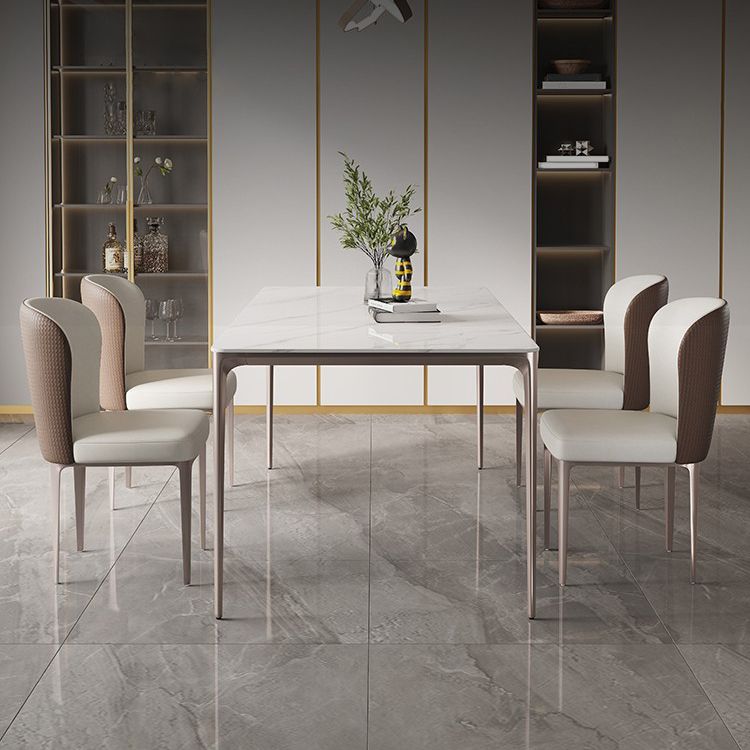 Modern Sintered Stone Top Dining Set Rectangle 1/2/4/5/6 Pieces Dining Room Table Set Clearhalo 'Dining Room Sets' 'Dining Tables & Seating' 'dining_room_set' 'furn' 'furn_dining_room_set' 'Furniture' 'Kitchen & Dining Furniture' 1200x1200_2e500f2c-18b4-4992-974a-9882c1d062ee