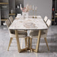 Glam 1/4/5/7 Pieces Dinette Set with White Sintered Stone Top Scalable Dining Table Set Clearhalo 'Dining Room Sets' 'Dining Tables & Seating' 'dining_room_set' 'furn' 'furn_dining_room_set' 'Furniture' 'furniture_dining_room_set' 'Kitchen & Dining Furniture' 1200x1200_2e512d6b-9561-4a3e-bcdb-b3be1ccb1b50