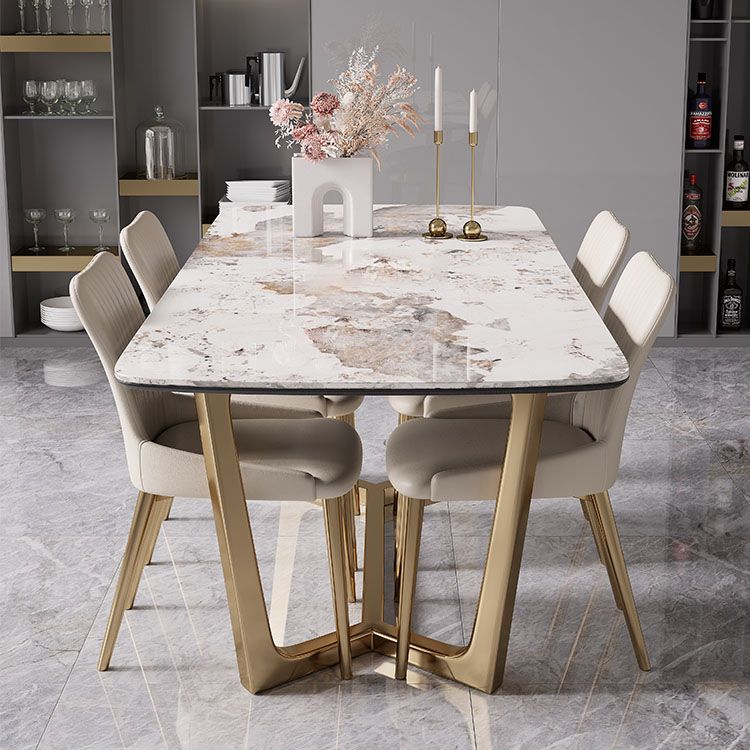 Glam 1/4/5/7 Pieces Dinette Set with White Sintered Stone Top Scalable Dining Table Set Clearhalo 'Dining Room Sets' 'Dining Tables & Seating' 'dining_room_set' 'furn' 'furn_dining_room_set' 'Furniture' 'furniture_dining_room_set' 'Kitchen & Dining Furniture' 1200x1200_2e512d6b-9561-4a3e-bcdb-b3be1ccb1b50