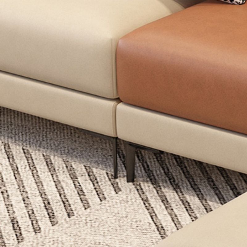 Scandinavian Modular Sectional with Recessed Arm and Pillowed Back Cushions Clearhalo 'furn' 'furn_sectionals' 'Furniture' 'furniture_sectionals' 'kitchen' 'kitchen_sectionals' 'Living Room Furniture' 'Sectionals' 1200x1200_2e539f56-d026-44cc-98bb-8c92fa6e88f9