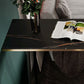 Industrial Iron Bar Table Faux Marble Specialty Top 41.3"H Bistro Table with Footrest Clearhalo 'Bar Furniture' 'Bar Tables' 'bar_tables' 'furn' 'furn_bar_tables' 'Furniture' 'furniture_bar_tables' 'Kitchen & Dining Furniture' 1200x1200_2e55e48f-4765-4bbc-9497-159b4ac2af45