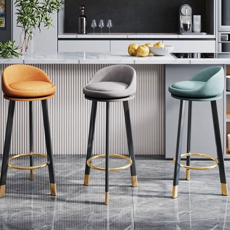 Scandinavian Living Room Low Back Stool Matte Finish Upholstered Swivel Stool Clearhalo 'Bar Furniture' 'Bar Stools' 'bar_stools' 'furn' 'furn_bar_stools' 'Furniture' 'furniture_bar_stools' 'Kitchen & Dining Furniture' 1200x1200_2e562ba7-3990-4853-b1d5-78fe90a6976a