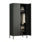 Contemporary Style Metal Wardrobe Adjustable Shelves Wardrobe Closet with Legs