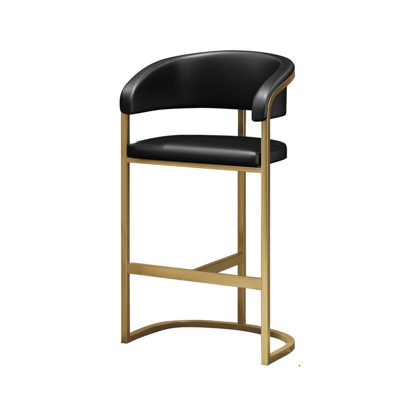 Glam Style Bar Stool Leather Gold Frame Counter Stool for Bristol Clearhalo 'Bar Furniture' 'Bar Stools' 'bar_stools' 'furn' 'furn_bar_stools' 'Furniture' 'Kitchen & Dining Furniture' 1200x1200_2e56baf5-29d5-4021-93cc-b043391885b4