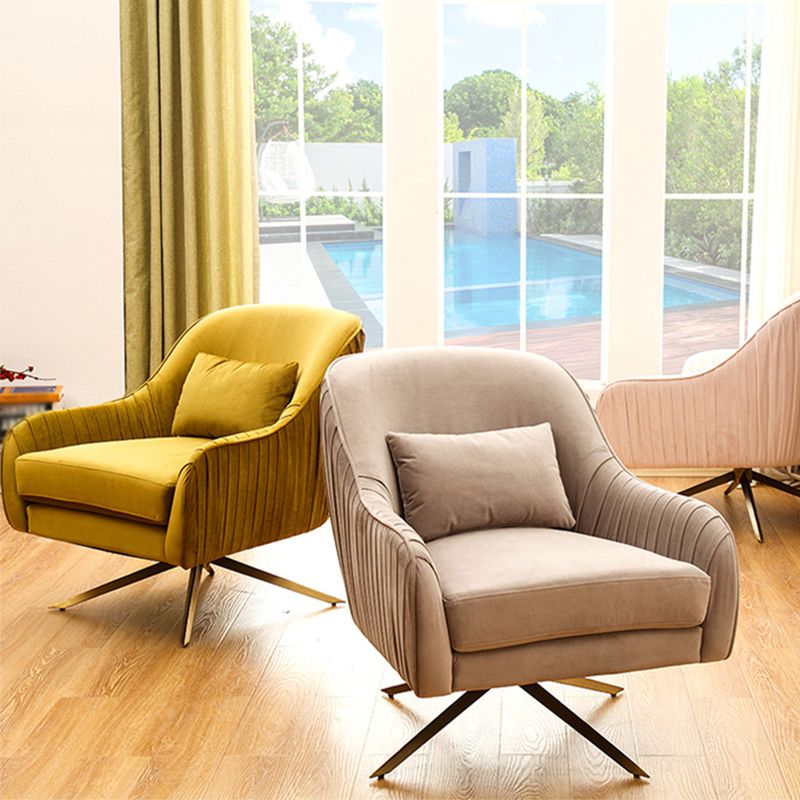 Velvet Arm Chaid 29.52 "L x 32.67" W x 33,46 "h Poufreau accent pivotant