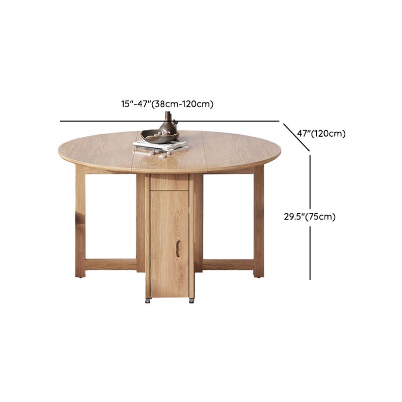 Simplicity Style Round Solid Wood Dining Site Table with Drop-Leaf Clearhalo 'Dining Tables & Seating' 'Dining Tables' 'dining_table' 'furn' 'furn_dining_table' 'Furniture' 'Kitchen & Dining Furniture' 1200x1200_2e580192-e570-4ee2-b4c9-ea779befd833