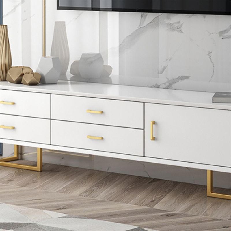 Glam Wood TV Stand Console White Enclosed Storage TV Media Stand for Living Room Clearhalo 'furn' 'furn_tv_stands_entertainment_centers' 'Furniture' 'Living Room Furniture' 'TV Stands & Entertainment Centers' 'TV Stands & Media Storage Furniture' 'tv_stands_entertainment_centers' 1200x1200_2e585796-e5cf-4bcf-8e11-efb222bd4b00