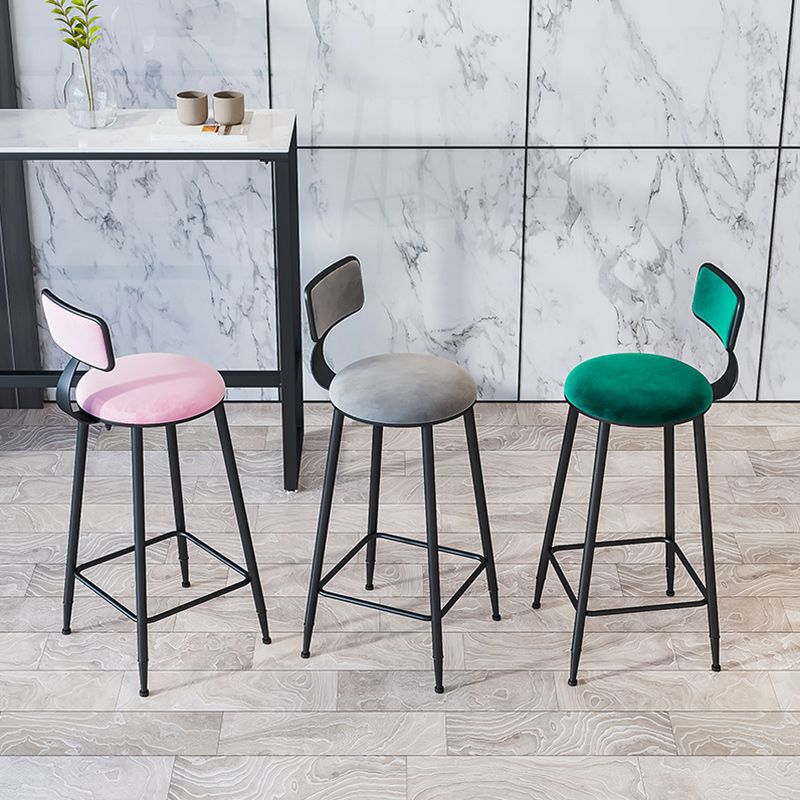 Modern Armless Backrest Counter Stool Iron Dining Room Bar Stool with Cushion Clearhalo 'Bar Furniture' 'Bar Stools' 'bar_stools' 'furn' 'furn_bar_stools' 'Furniture' 'Kitchen & Dining Furniture' 1200x1200_2e597ef8-e102-49f1-a330-eeb70a2ec0f5