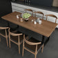 Rectangular Solid Wood Restaurant Dining Table Modern Brown Furniture with Double Pedestal