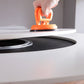Round Stone Dining Table Modern Turntable White-black Furniture with Pedestal Base