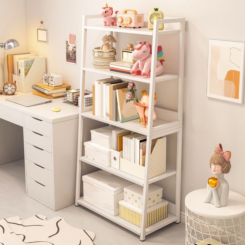 Ladder Steel Book Case for Living Room 11.81" W Open Back Modern Shelf