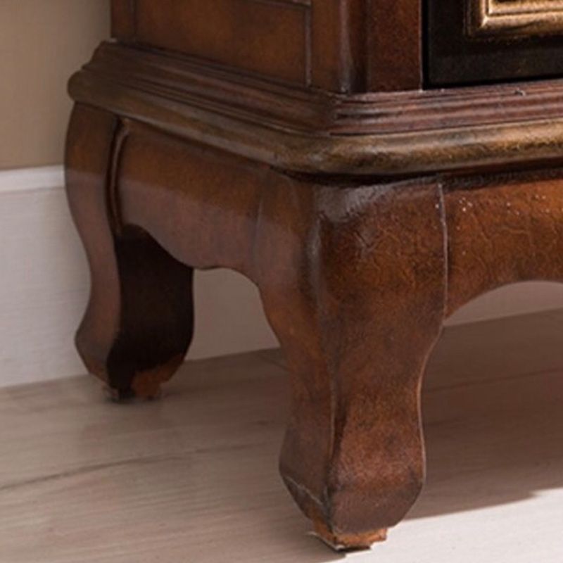 Door Cabinet Mid Century Distressed Solid Wood Storage Cabinet with Drawers Clearhalo 'Cabinets & Chests' 'cabinets_chests' 'furn' 'furn_cabinets_chests' 'Furniture' 'Living Room Furniture' 1200x1200_2e5a4719-6521-416d-b076-a2de8996ae7c