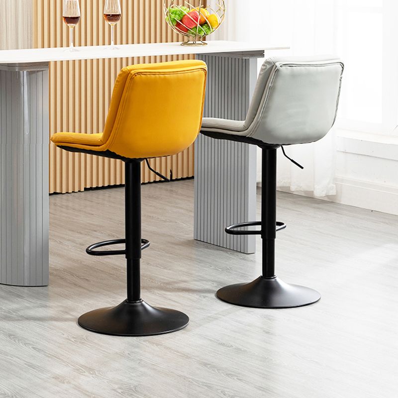 Contemporary Metal Barstool Faux Leather Footrest Adjustable Low Back Counter Stool Clearhalo 'Bar Furniture' 'Bar Stools' 'bar_stools' 'furn' 'furn_bar_stools' 'Furniture' 'Kitchen & Dining Furniture' 1200x1200_2e5aca8e-2977-430c-8ad6-aa2487e5b180