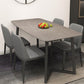 Industrial Sintered Stone Top Dining Table Rectangle Table with Double Pedestal