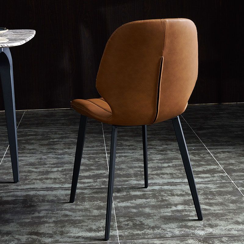 Contemporary Dining Chair Armless Metal Side Wingback Chair for Kitchen Clearhalo ' kitchen&dining_furn' 'Dining Chairs' 'Dining Tables & Seating' 'dining_chair' 'furn' 'furn_dining_chair' 'Furniture' 'furniture_dining_chair' 'Kitchen & Dining Furniture' 'kitchen' 1200x1200_2e5ce4e1-9c6a-4f20-83eb-e5837c07dab5