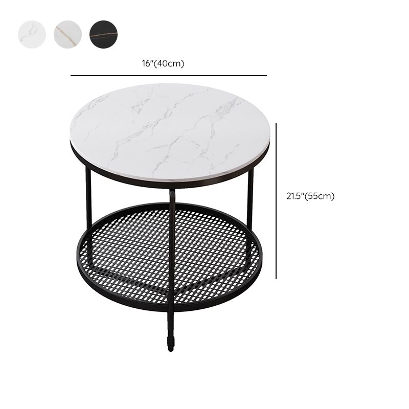 21"H Contemporary Cocktail Table Storage Round Coffee Cocktail Table Clearhalo 'Coffee & Accent Tables' 'Coffee Tables' 'coffee_tables' 'furn' 'furn_coffee_tables' 'Furniture' 'Living Room Furniture' 1200x1200_2e5d57b6-f994-4d4e-8c5f-2a6e6e733e88