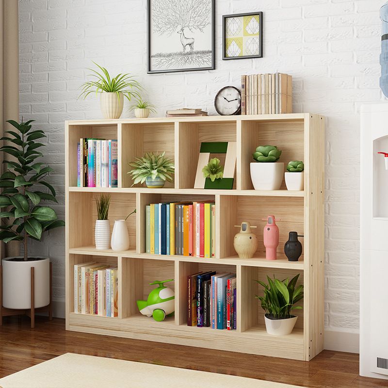 Natural Pine Wood Standard Bookshelf Modern Closed Back Bookcase for Classroom Clearhalo 'Bookcases' 'furn' 'furn_bookcases' 'Furniture' 'furniture_bookcases' 'Office Furniture' 1200x1200_2e5e40e8-d2c9-4cea-a8f1-15d7a5618538