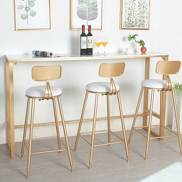 Glam -witte tafel met rechthoektafel top gouden schoktafel - 41.3 "h