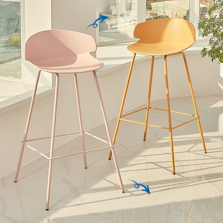 Nordic Style Metal Bar-stool Plastic Counter Bar Stool for Home Clearhalo 'Bar Furniture' 'Bar Stools' 'bar_stools' 'furn' 'furn_bar_stools' 'Furniture' 'furniture_bar_stools' 'Kitchen & Dining Furniture' 1200x1200_2e5e6216-5c60-4040-95f2-b6a8a60947d6