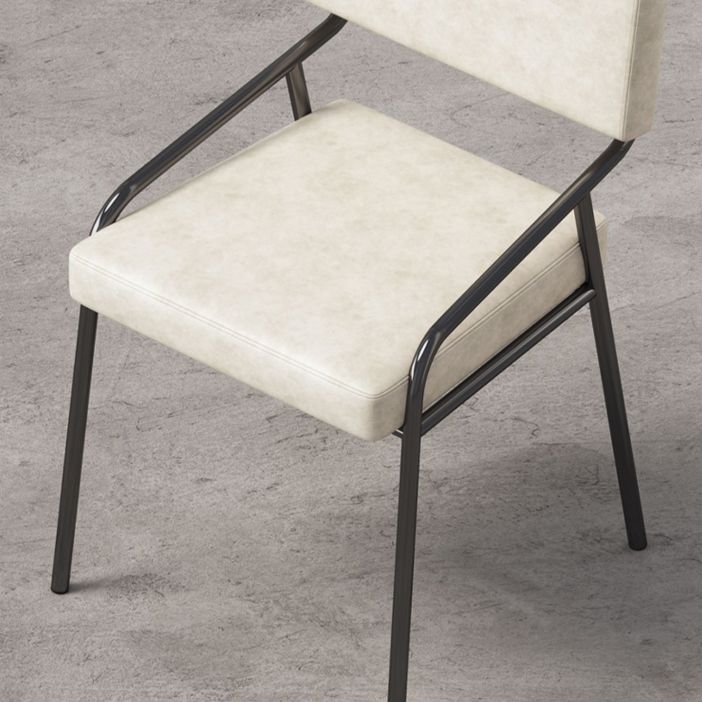 Sillas de comedor de cuero PU silla de brazo de brazo trasero de estilo industrial para comedor