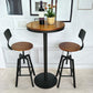 Industrial Metal Barstool Faux Leather Upholstered Counter Stool in Matte Finish