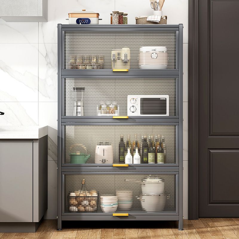 Serveur de restauration en métal et en plastique serveur de buffet noir contemporain