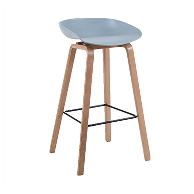 Scandinavia Style Bar-stool Wooden Legs PP Bucket Seat Barstool for Bar Kitchen Clearhalo 'Bar Furniture' 'Bar Stools' 'bar_stools' 'furn' 'furn_bar_stools' 'furniture_bar_stools' 'Kitchen & Dining Furniture' 'kitchen&dining_furn' 'kitchen' 'kitchen_furn' Furniture' 1200x1200_2e60e9bf-bdf0-4130-9769-a105a67b89db