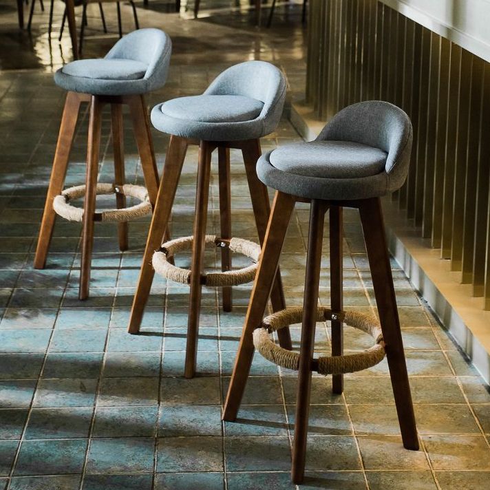 Modern Backrest Counter Stool Wood Cashier Bar Stool with Cushion and Pedal Clearhalo 'Bar Furniture' 'Bar Stools' 'bar_stools' 'furn' 'furn_bar_stools' 'furniture_bar_stools' 'Kitchen & Dining Furniture' 'kitchen&dining_furn' 'kitchen' 'kitchen_furn' Furniture' 1200x1200_2e610858-114a-463e-8eeb-c4688cc45677