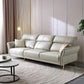 Glam 102.8" Flared Arm Sectional Grey Faux Leather Sectional Sofa