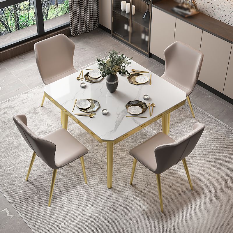 Glam 1/2/5/7 Pieces Dining Set Round Sintered Stone Dining Table for Dining Room Clearhalo 'Dining Room Sets' 'Dining Tables & Seating' 'dining_room_set' 'furn' 'furn_dining_room_set' 'Furniture' 'furniture_dining_room_set' 'Kitchen & Dining Furniture' 'kitchen&dining_furn' 'kitchen' 1200x1200_2e61a2a7-ea68-492e-bb60-670af6eea0e5