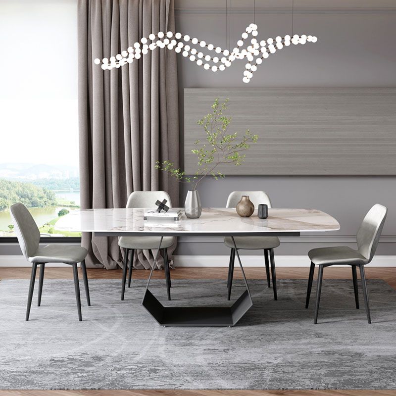 Minimalist 1/4/5/7 Pieces Rectangular Dining Table Set Sintered Stone Furniture for Home Clearhalo 'Dining Room Sets' 'Dining Tables & Seating' 'dining_room_set' 'furn' 'furn_dining_room_set' 'Furniture' 'furniture_dining_room_set' 'Kitchen & Dining Furniture' 'kitchen&dining_furn' 'kitchen' 1200x1200_2e620ae4-b18d-4ca8-8638-a451f191a531