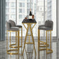 Industrial Rectangle Bar Table Metal Base Bar Height Table for Living Room