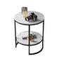 Metal Frame Side End Table Round Stone Top Side Table with Shelf Clearhalo 'Coffee & Accent Tables' 'End & Side Tables' 'end_side_tables' 'furn' 'furn_end_side_tables' 'Furniture' 'Living Room Furniture' 1200x1200_2e64bee1-f4f4-4cd3-a83f-dcfe4814a3e8