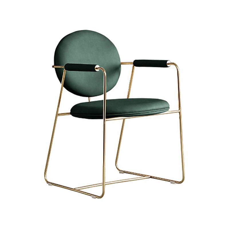 Modern Style Indoor Arm Chair Open Back Metal Upholstered Single Dining Room Chair Clearhalo ' kitchen&dining_furn' 'Dining Chairs' 'Dining Tables & Seating' 'dining_chair' 'furn' 'furn_dining_chair' 'Furniture' 'furniture_dining_chair' 'Kitchen & Dining Furniture' 'kitchen' 1200x1200_2e64e19b-0093-4c23-89bc-a25713d7c244
