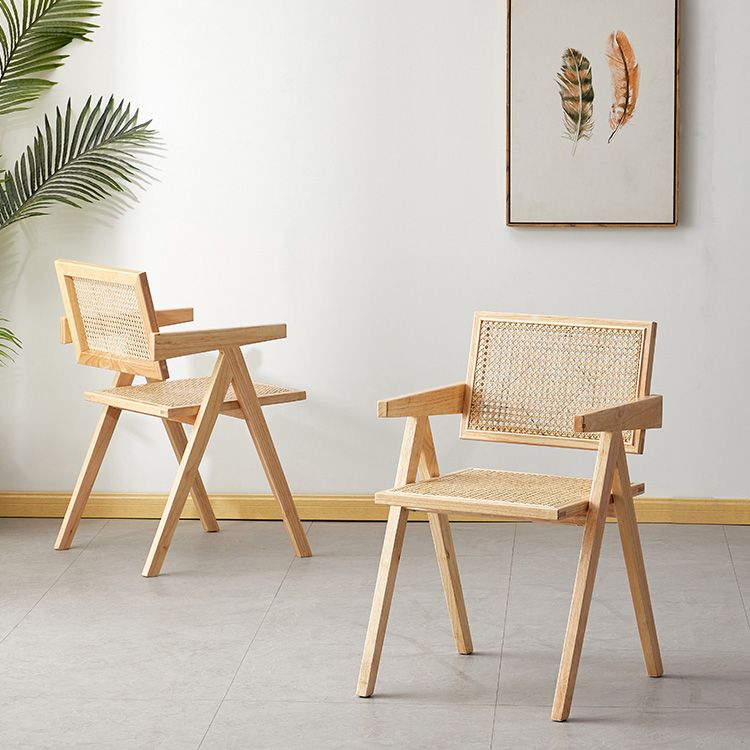 Contemporary Open Back Kitchen Dining Arm Chair Solid Wood Dining Arm Chair Clearhalo ' kitchen&dining_furn' 'Dining Chairs' 'Dining Tables & Seating' 'dining_chair' 'furn' 'furn_dining_chair' 'Furniture' 'furniture_dining_chair' 'Kitchen & Dining Furniture' 'kitchen' 1200x1200_2e65065f-6679-4762-9ad2-85fb67a2c8bb