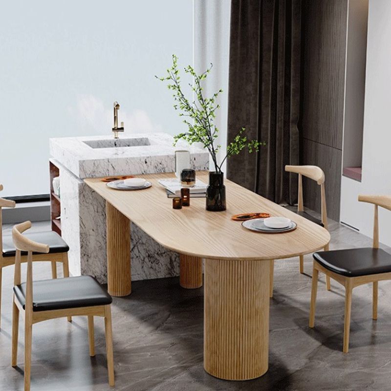 Modern Solid Wood Dining Table Free Form Table with 3 Legs for Kitchen Clearhalo 'Dining Tables & Seating' 'Dining Tables' 'dining_table' 'furn' 'furn_dining_table' 'Furniture' 'Kitchen & Dining Furniture' 1200x1200_2e65a3b6-90a9-49a7-9f3c-b18ff2abb88f