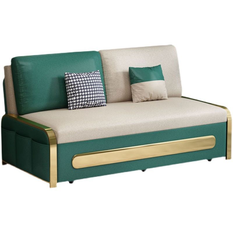 Modern Style 35.43"H Faux Leather Armless Sofa Bed for Apartment