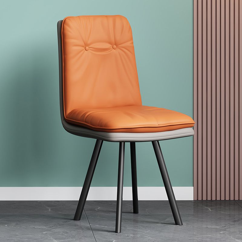 Sedie da pranzo moderne senza braccio in pelle finta sedia da pranzo parsons