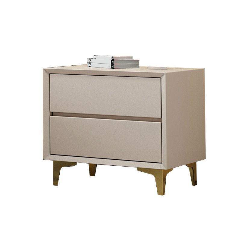 Table de chevet de lit en bois et en cuir moderne à table de chevet minimaliste avec tiroirs